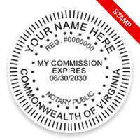 This notary public stamp for the state of Virginia adheres to state regulations and provides top quality impressions. Orders over $75 ship free!