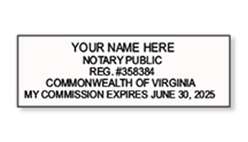 This top quality Virginia notary stamp ships in 1-2 days, meets all state requirements and is available on 5 mount choices. Free shipping on orders over $45!