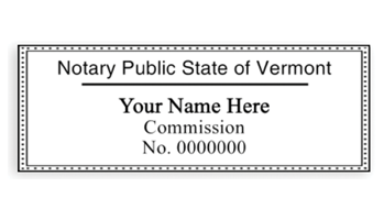 This top quality Vermont notary stamp ships in 1-2 days, meets all state requirements and is available on 5 mount choices. Free shipping on orders over $45!
