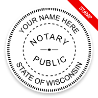 This notary public stamp for the state of Wisconsin adheres to state regulations and provides top quality impressions. Orders over $75 ship free!