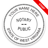 West Virginia Notary Public Stamp, Business Name