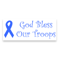 This curly font GOD BLESS OUR TROOPS self-inking patriotic stamp is 7/8" x 2-3/8" with a ribbon design and comes in 11 ink colors. Orders over $75 ship free!