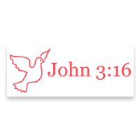 This self-inking 7/8" x 2-3/8" patriotic stamp references the bible verse of "John 3:16" and a dove. Available in 11 ink colors. Orders over $75 ship free!