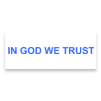 This IN GOD WE TRUST sans-serif self-inking patriotic stamp has an impression size of 7/8" x 2-3/8" & available in 11 ink colors. Orders over $75 ship free!