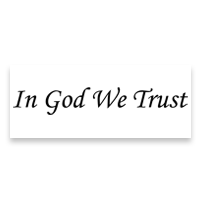 This self-inking patriotic stamp reads "In God We Trust" and is approximately 7/8" x 2-3/8". Available in 11 ink colors. Orders over $75 ship free!