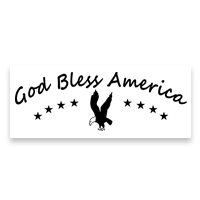 This God Bless America w/ stars & eagle self-inking stamp has an impression size of 7/8" x 2-3/8" & is available in 11 ink colors. Orders over $75 ship free!