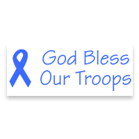 Show patriotism w/ this God Bless Our Troops with ribbon self-inking stamp. Impression is 7/8" x 2-3/8" and comes in 11 ink colors. Orders over $75 ship free!