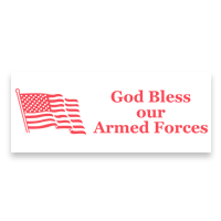 This self-inking stamp says God Bless Our Armed Forces w/ an impression size of 7/8" x 2-3/8". Available in 11 stunning ink colors. Orders over $75 ship free!