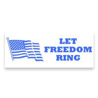 This patriotic stamp reads LET FREEDOM RING and has an impression size of 7/8" x 2-3/8" and is available in 11 ink colors. Orders over $75 ship free!