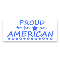 Show your patriotism with this PROUD to be an AMERICAN self-inking stock stamp. Impression size of 7/8" x 2-3/8" in 11 ink colors. Orders over $75 ship free!