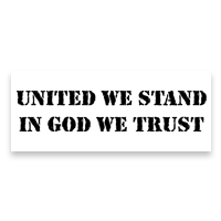 Use this UNITED WE STAND IN GOD WE TRUST self-inking stamp on your letters and cards in 11 ink colors. Impression is 7/8" x 2-3/8". Orders over $75 ship free!