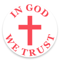 Choose one of 11 ink colors for this IN GOD WE TRUST with Cross round self-inking stamp. Impression is 1-5/8" in diameter. Orders over $75 ship free!