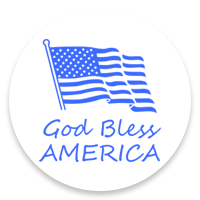 Wave the American Flag with this 1-5/8" diameter self-inking round stamp which reads God Bless AMERICA and comes in 11 ink colors. Orders over $75 ship free!