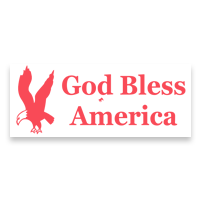 This GOD BLESS AMERICA, 7/8" x 2-3/8" self-inking patriotic stamp has a bald eagle design and is available in 11 ink colors. Orders over $75 ship free!