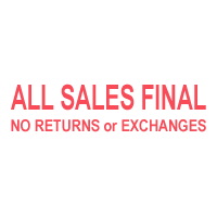 This ALL SALES FINAL self-inking stock message stamp is available in red ink only with a choice of 4 stamp sizes. Free shipping on orders over $100!