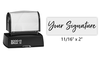 Don't write it, Stamp it! Customize this HD30 pre-inked stamp with your actual signature in your choice of 11 ink colors! Free shipping on orders over $45!