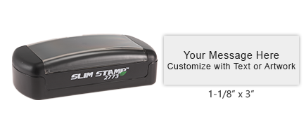 Great on the go stamp! Customize up to 6 lines of text or use custom artwork. Available in 5 oil-based ink color options.