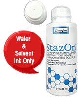 StazOn stamp cleaner can be used for clean up of both water-based and solvent-based inks. Light lemon scent and no harsh odor! Fast & free shipping over $45!
