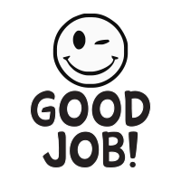 Good job wink smiley face self-inking rubber stamp available in 4 sizes & 11 different ink colors. Refillable w/ Ideal ink. Free shipping on orders over $100!