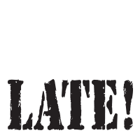 Late text round self-inking rubber stamp available in 4 sizes and 11 different ink colors. Refillable with Ideal ink. Free shipping on online orders over $100!