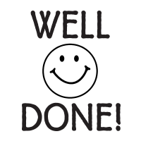 Well done round self-inking rubber stamp available in your choice of 4 sizes and 11 different ink colors. Refillable w/ Ideal ink. Orders over $100 ship free.