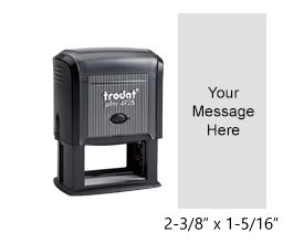 Customize this 2-3/8" x 1-5/16" stamp free with up to 14 lines of text or your logo/artwork. Available in 11 exciting ink colors. Orders over $100 ship free.