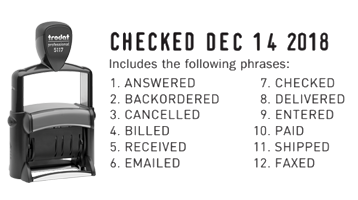 Custom Date Stamps - Faxed, Entered, Paid, Received Date Stamps