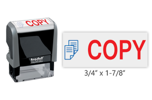 This Trodat 4912 self-inking Copy message stamp comes in a two-color, red/blue, option and delivers a crisp impression each time. Perfect for office use!