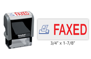 This Trodat 4912 self-inking Faxed message stamp comes in a two-color, red/blue, option and delivers a crisp impression each time. Perfect for office use!