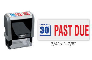This Trodat 4912 self-inking Past Due message stamp comes in a two-color, red/blue, option and delivers a crisp impression each time. Perfect for office use!