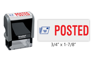 This Trodat 4912 self-inking Posted message stamp comes in a two-color, red/blue, option and delivers a crisp impression each time. Perfect for office use!