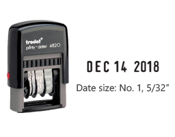  Trodat Printy 4820 Date Stamp, Self-Inking Stamp for  Professional and Personal Applications, 3/8” x 1-¼”, Eco-Friendly Climate  Neutral Product (Black) : Business Stamps : Office Products