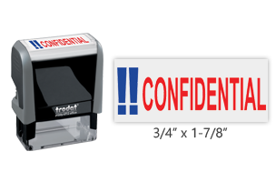 The Trodat 4912 self-inking CONFIDENTIAL message stamp comes in a two-color, red/blue, option & delivers a crisp impression each time. Perfect for office use!