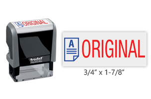 This Trodat 4912 self-inking ORIGINAL message stamp comes in a two-color, red/blue, option and delivers a crisp impression each time. Perfect for office use!