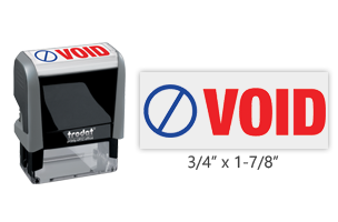 This Trodat 4912 self-inking VOID message stamp comes in a two-color, red/blue, option and delivers a crisp impression each time. Perfect for office use!