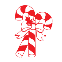 Create your own holiday cards and crafts with our round self-inking Candy Cane with Ribbon holiday rubber stamp. Choose from 11 ink colors and 4 sizes!