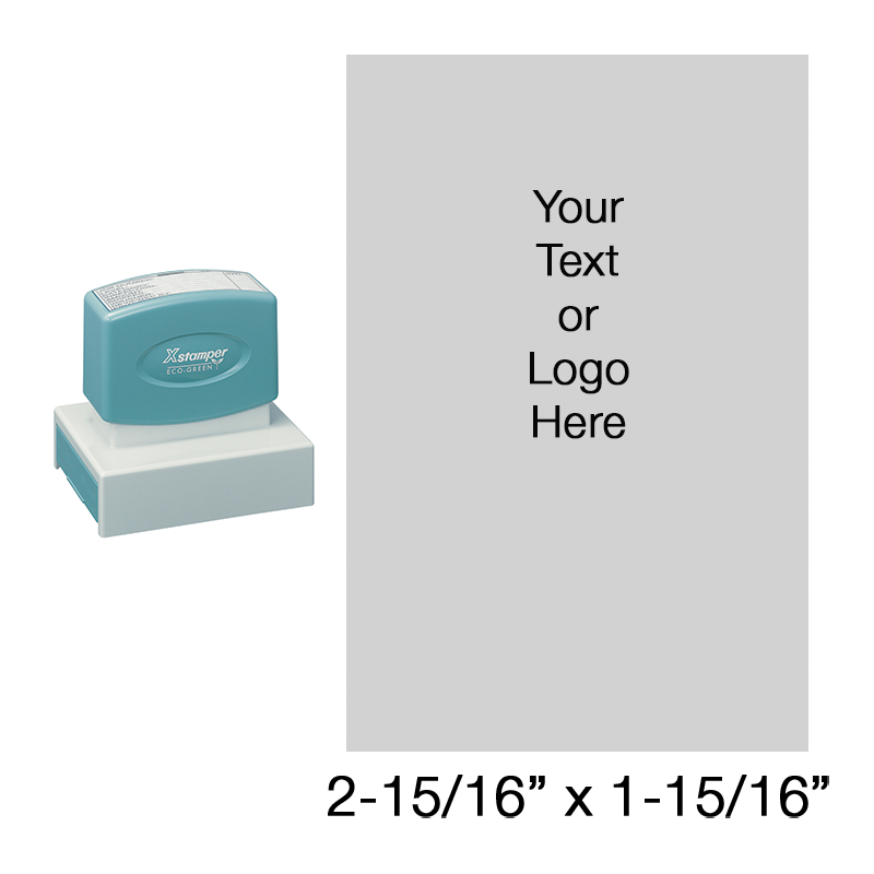 Customize this large high quality 2-15/16" x 1-15/16" stamp with up to 18 lines of text or artwork in a choice of 11 ink colors. Ships in 4-5 business days.