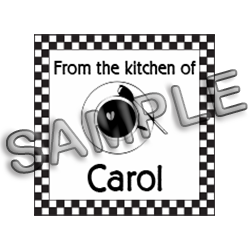 Customize this From The Kitchen Of with Checkered Border and Cup stamp with your name. Choose from 4 mounts and 5 ink colors! Free shipping on orders over $60!