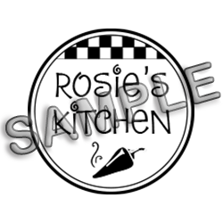 Stamp your name on cards, notes and tags with this custom Kitchen w/ hot pepper stamp in your choice of 5 mount options. Free shipping on orders over $60!