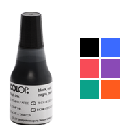 The COLOP pre-inked EOS refill ink is ideal for use on non-porous surfaces like glossy paper, plastics and metal. Available in 6 ink colors and 2 bottle sizes!