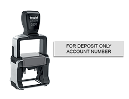 Endorse your checks with a quick and easy bank deposit Heavy Duty Trodat stamp. Customize up to 2 lines of text. Free shipping on orders over $100!