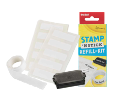 Refill kit for Trodat Stamp 'N stick stamps. Kit includes: black ink pad, 40 labels & 1m fleece tape. Fast and free shipping on orders over $100!
