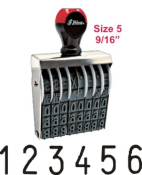 Stamp numbers with non-self inking stock number stamps from rubber Stamp champ.