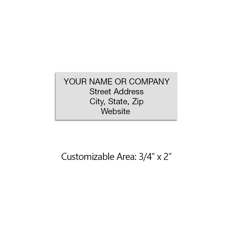 Customize up to 4 lines of text. Ink pad not included. Free shipping on orders over $100!