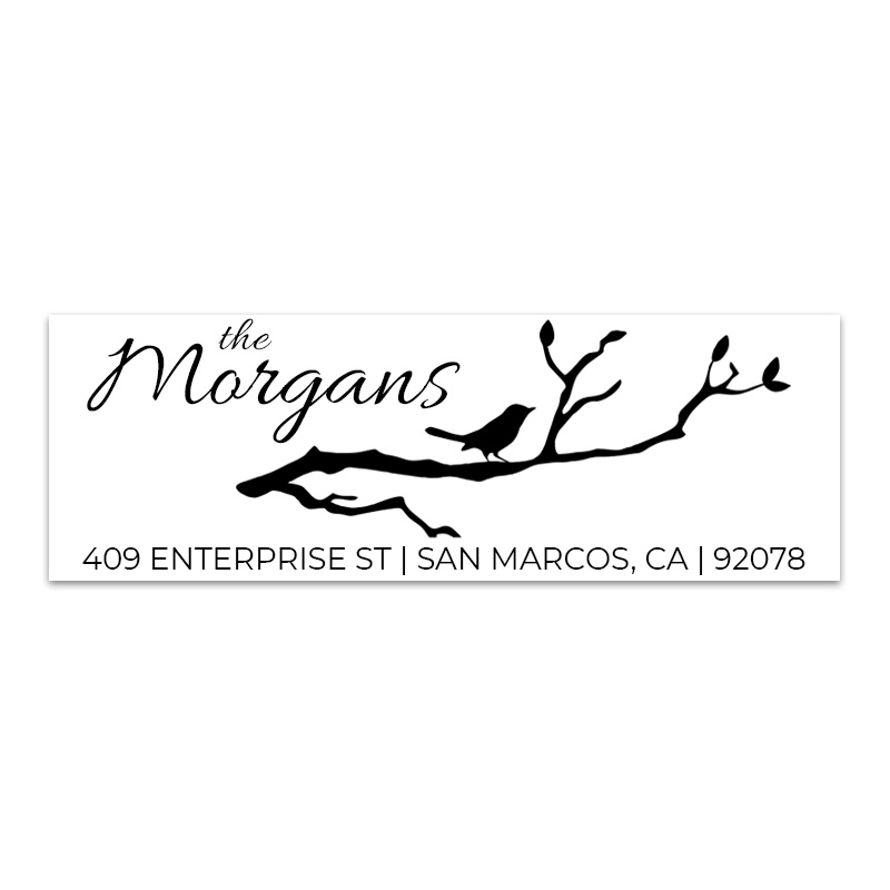 Personalize this Address Stamp with a residential or business address. Select from 4 stamp mounts and 11 colors options. Free shipping on all orders over $100!