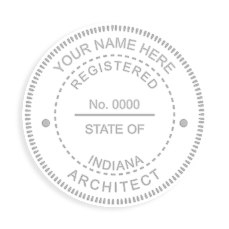 This professional architect embosser for the state of Indiana adheres to state regulations and provides top quality impressions. Orders over $100 ship free.