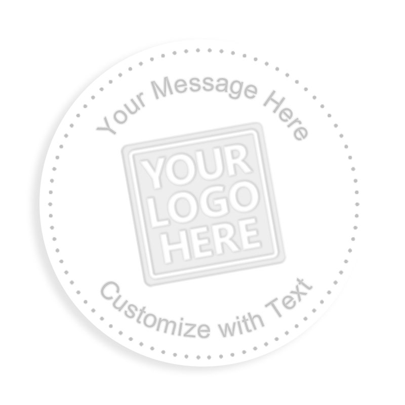 This Shiny dotted outer border custom embosser has an impression size of 1-5/8" diameter and features 6 lines of customizable text w/ 7 mount options.