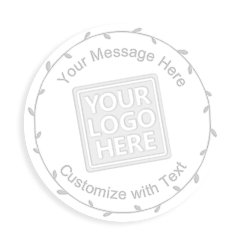 This Shiny simple leaf border custom embosser has an impression size of 2" diameter and features 6 lines of customizable text w/ 8 mount options.