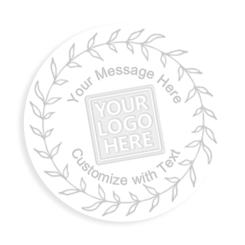 This Shiny greenery border custom embosser has an impression size of 1-5/8" diameter and features 6 lines of customizable text w/ 7 mount options.