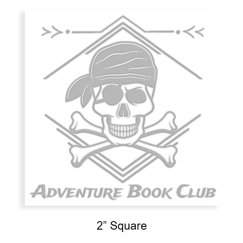 Customize this 2" square book embosser. Skull and crossbones design. Available on the EH desk long reach. Fast shipping.